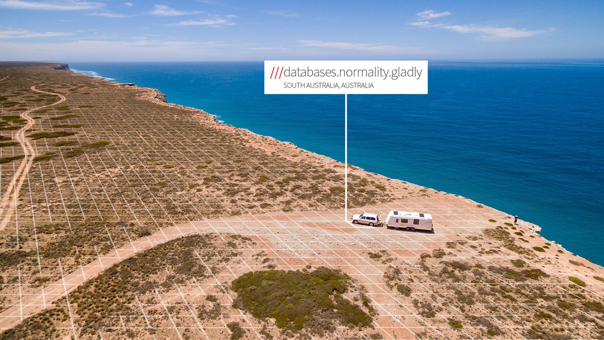 Campervan on the coast at ///databases.normality.gladly