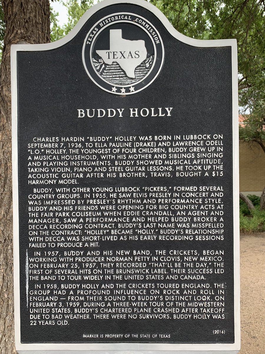 JasonOShell's tweet image. No trip to Lubbock is complete without a trip to Crickets Avenue! “You know my love will not fade away” #buddyholly