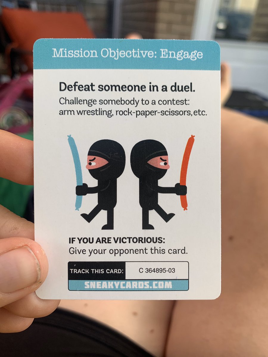 MrsMadsen05's tweet photo. The girls got a new game today. R read this card and said, “Duels are illegal! Wait. Not in New Jersey, right?” It’s safe to say she’s learned something from @HamiltonMusical the past 5 years. 😆 #LiteralThinker #ASD https://t.co/hHo0A69HqF