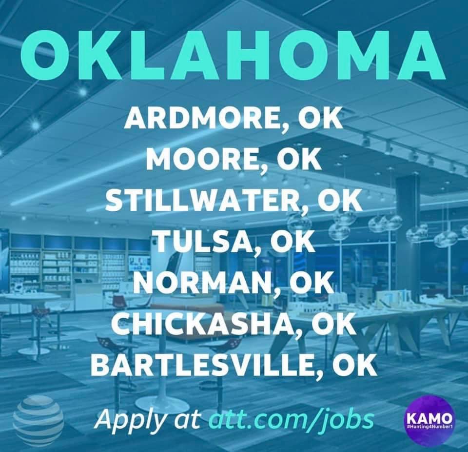 Are you high⚡️ energy? 💰 Competitive? ❤️ tech? Just imagine what WE can do TOGETHER! <a href="/ATT/">AT&T</a>   Is 2019 Fortune Best BIG Company to work for. Apply today at att.jobs! <a href="/FightingChicks/">Chickasha Schools</a> <a href="/CityofChickasha/">City of Chickasha</a> <a href="/newcastleokcity/">City of Newcastle,OK</a> <a href="/CityofBlanchard/">City of Blanchard</a> <a href="/CityofAnadarko/">City Manager</a> <a href="/cityofyukonok/">City of Yukon Ok</a>