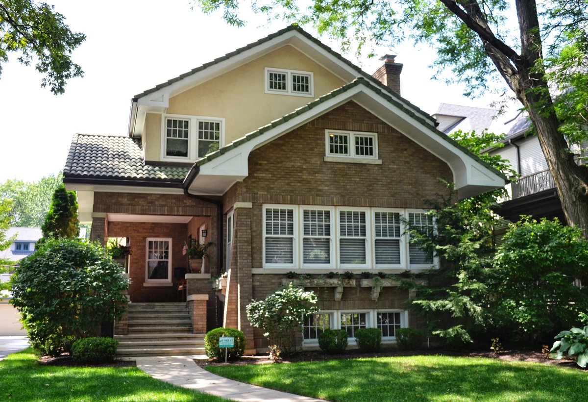 Ahem this is how you do a bungalow pop top!This craftsman bungalow was designed by Chicago architect Albert J. Buerger Jr. in 1925 for original owner Joseph Biederman.