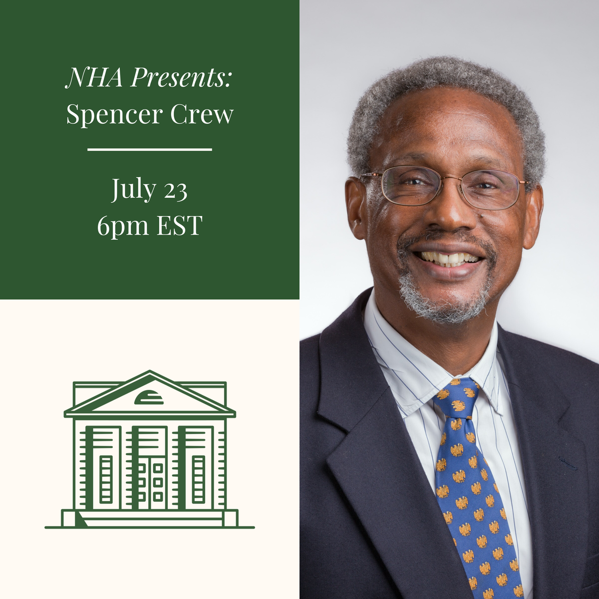 Tonight's guest speaker is Spencer Crew, of the <a href="/NMAAHC/">Smithsonian’s NMAAHC</a>. He'll be joining us at 6pm EDT to speak about Thurgood Marshall and civil rights law. Will you join us? facebook.com/events/3091193…