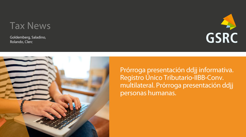 GSRCArgentina's tweet photo. Prórroga presentación ddjj informativa. Registro Único Tributario-IIBB-Conv. multilateral. Prórroga presentación #ddjj personas humanas.

Más info https://t.co/Q6Wrhf2PAy

@AFIP #BoletiOficial #ganancias #bienes https://t.co/uS1hSxHA6N