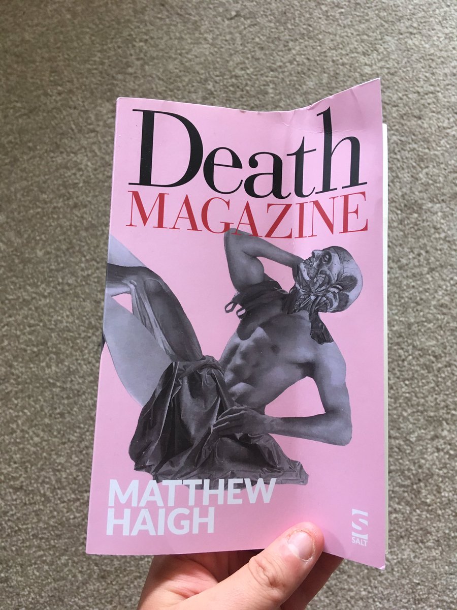 msmeghansen's tweet photo. Very excited to receive this in the mail today- even if the postman did absolutely MANGLE it getting it through the letterbox 🤦‍♀️
#deathmagazine 
@MattHaighPoetry
@saltpublishing https://t.co/hrrjJnP9nU
