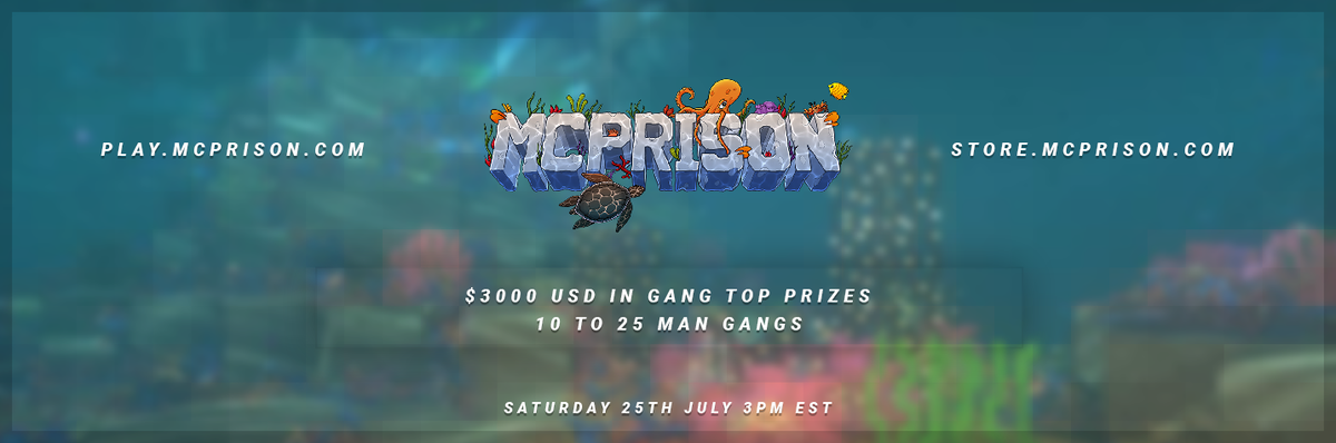 🐟 Our Atlantic Prison releases on July 25th at 3PM EST / 12PM PST / 8PM GMT!

🎣 Learn more: mcprison.com/forums/atlanti…
💬Join our Discord: discord.gg/mcprison

♥️ Retweet this tweet and follow us for the chance to win a Admiral rank! (2x winners)