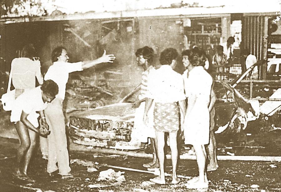25th July: The next day saw anti-Tamil violence increasingly spread. Mobs were equipped with electoral lists to target Tamils. Despite calls to declare a curfew, President Jayewardene delayed imposing one. Even after a curfew was supposedly in force, the violence continued.