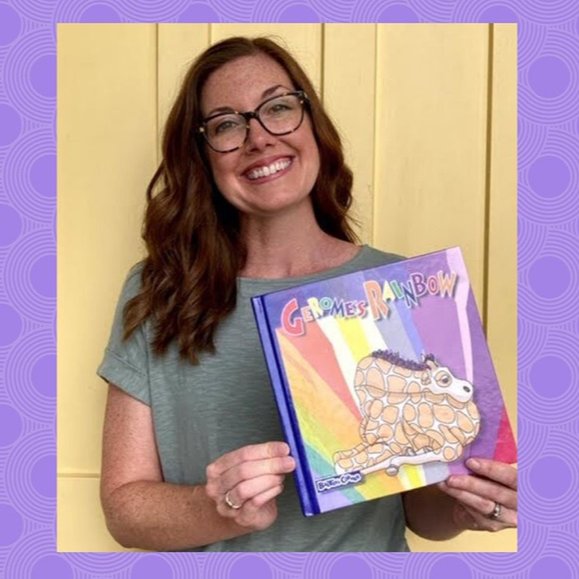 BaxtersCorner's tweet photo. If you recognize this face, it’s because @StephanieLogs15  has been doing our wonderful #GoBeyond videos… but that’s not all! Stephanie is also a #teacher, a #mom, AND the #author of our newest #picturebook, #GeromesRainbow. We're lucky to have her in our Baxter’s Corner family! https://t.co/EgNZpoPuGe