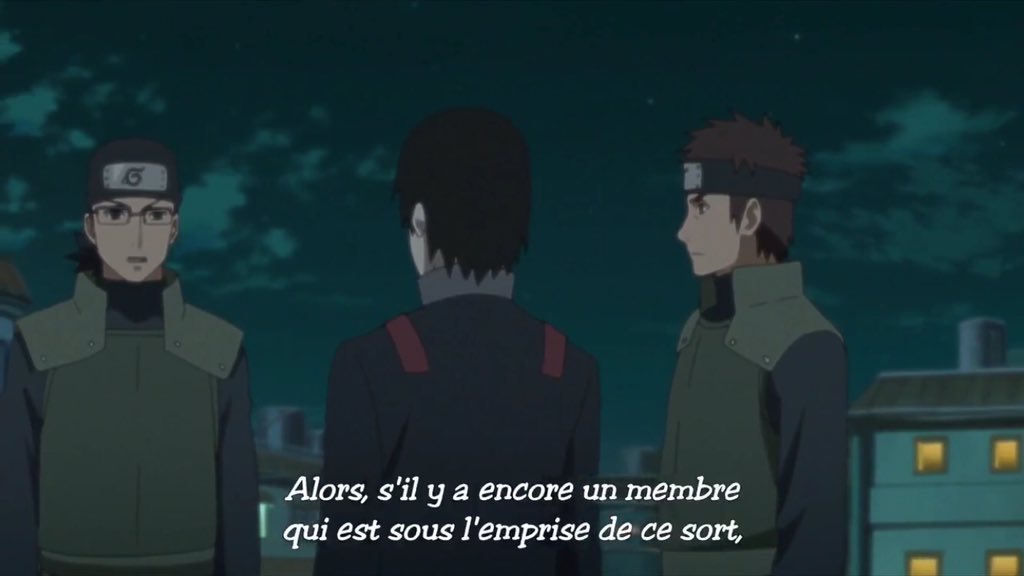 L’alerte a été donnée, la plupart des ninjas de konoha de rang supérieur, savent déjà la position de la menace.Sai donne les instructions de ce qu’il faut faire. Plusieurs équipe évacueront les civils, pendant que d’autres iront essayé de stopper la menace.