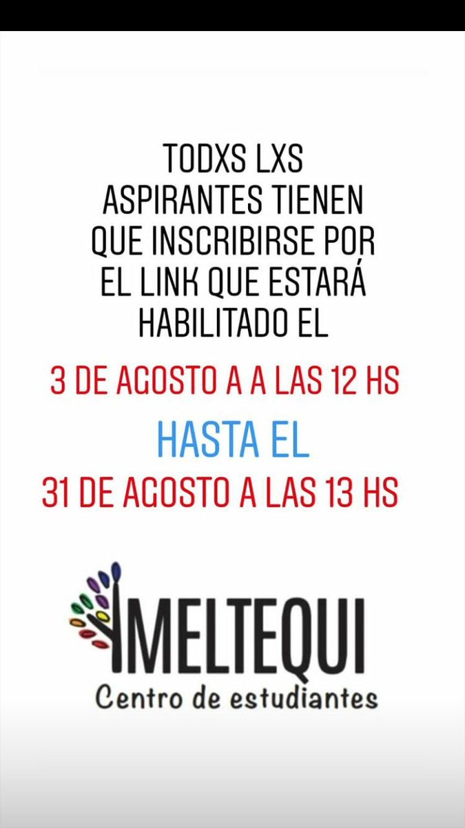 meltequi's tweet photo. URGENTE!! INGRESO 2021 A LA FCM!!!
Instagram : meltequicentro https://t.co/4LFI0IMXyj