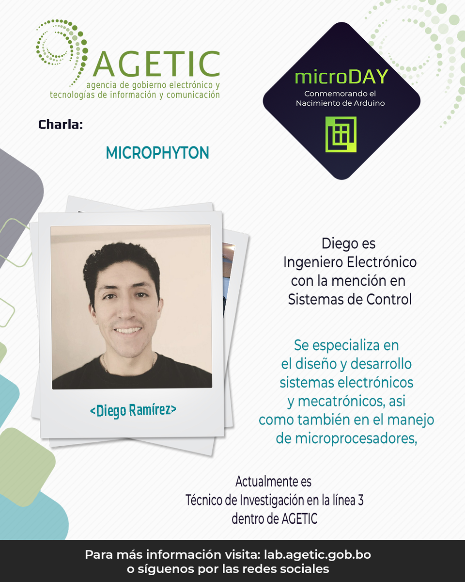 LIITAgetic's tweet photo. Expositores del equipo del Laboratorio de Investigación e Innovación Tecnológica
#Agetic #LiitAgetic #ArduinoD20 #innovacion #tecnologia https://t.co/mTcWRFawOT