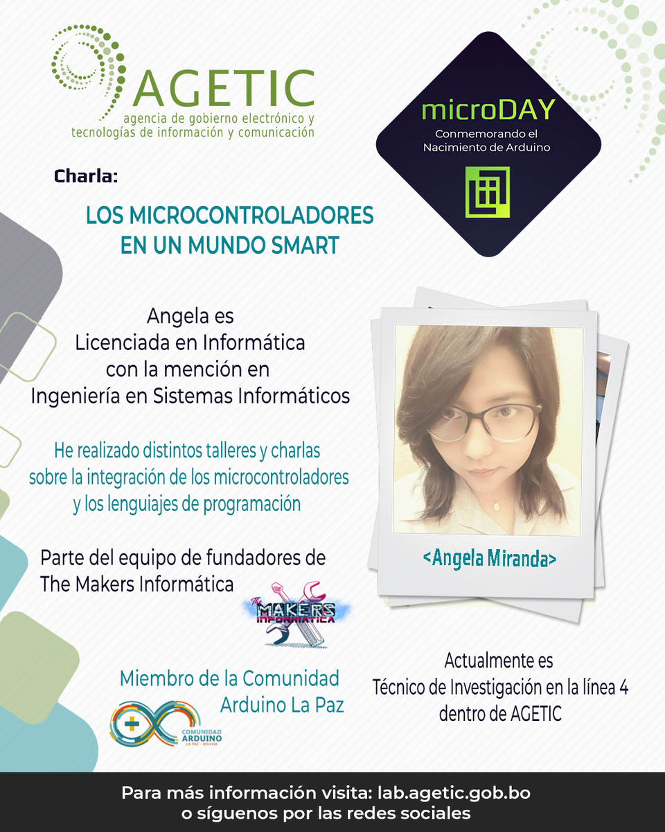 LIITAgetic's tweet photo. Expositores del equipo del Laboratorio de Investigación e Innovación Tecnológica
#Agetic #LiitAgetic #ArduinoD20 #innovacion #tecnologia https://t.co/mTcWRFawOT