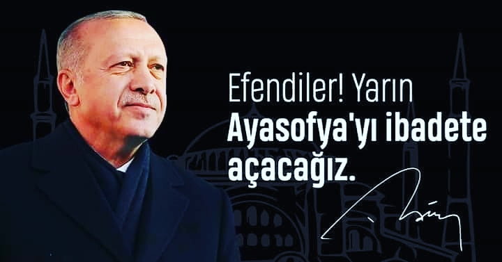 24 temmuz 1923 de, kara leke olan lozan anlaşmasının yildönümü. Reis yarın bu tarihi günün karanlığını ayasofyanın ışığı ile aydınlatacak inşallah. #AyasofyaCamii #Ayasofya #24TemmuzCuma