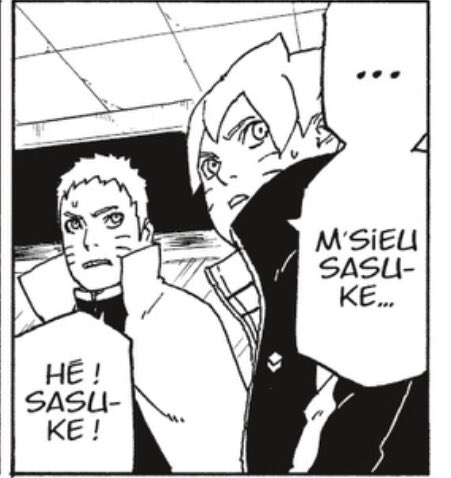 Naruto a confiance en sasuke il ne s’oppose pas mais il met des conditions à boruto. Ensuite naruto donne les instructions.katasuke et Sumire doivent faire de l’assistance à l’évacuation,accompagnée de Shikamaru.  Naruto crée des clones pour assister l’évacuation.