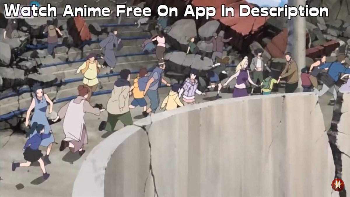 Pendant ce temps:L’évacuation continue. Sarada sakura mitsuki d’un côté, Konohamaru d’un autre, moegi accompagné de Chocho et inojin jusqu’au moment où...