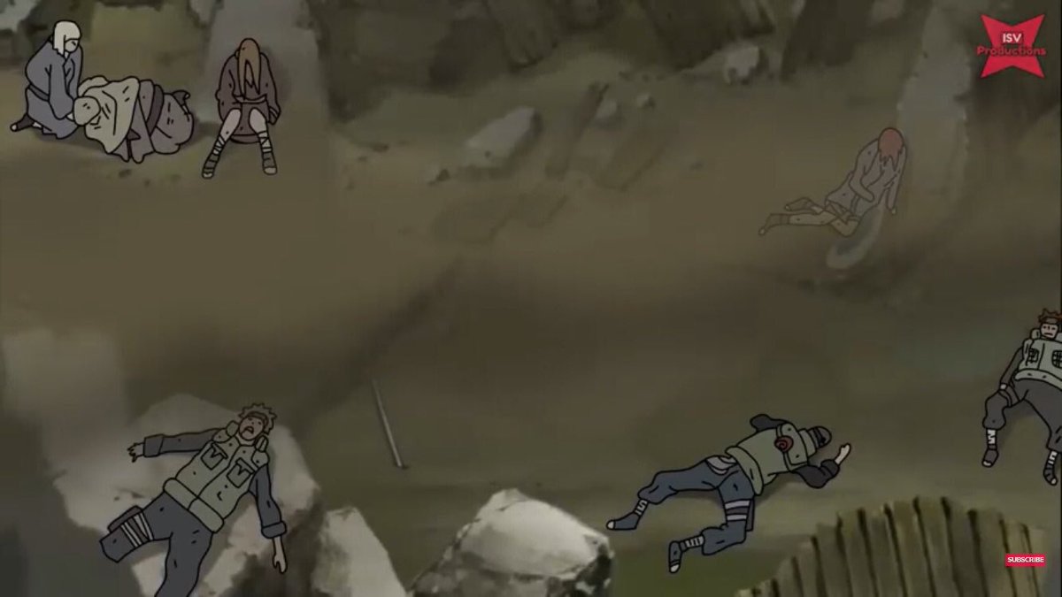 Isshiki dominant regarde avec mépris les ninjas au sol. Kakashi peine à se maintenir debout.Isshiki fait un monologue d’antagoniste etc... son sujet « le destin »