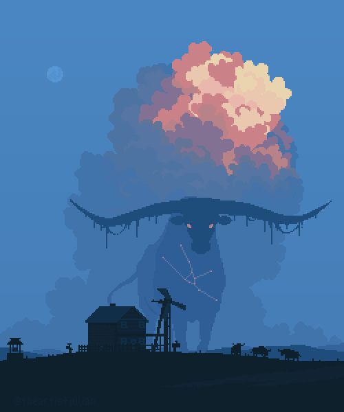 ioruko's tweet photo. I tried to add some characters to the beautiful art by @theartistjulian. He was kind enough to participate in #JustAddCharacter challenge, and I just couldn't resist. Check out his pixel art, you won't regret!

#pixelart #ドット絵 https://t.co/ezDc5vEbuX