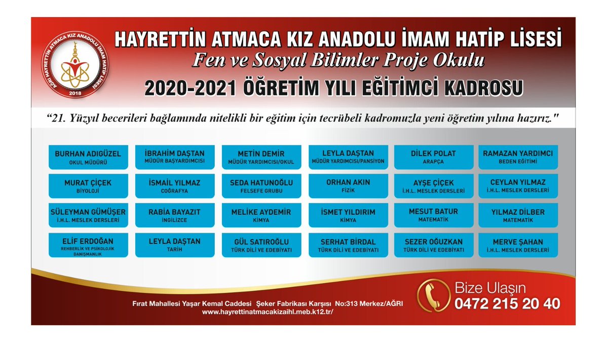 Sağlıklı, huzurlu ve başarılı bir eğitim öğretim yılı olması duasıyla.