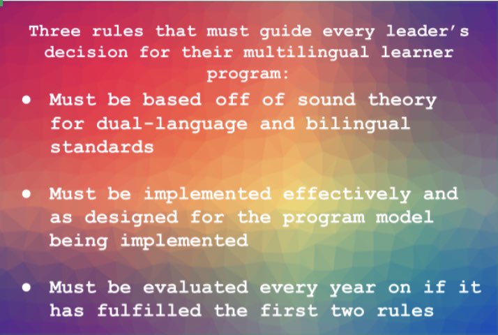 Three rules that must  guide every leader’s decision for their multilingual learnern program #taju #leadership #learning #multilingual <a href="/TajuLearning/">Alexandra Guilamo</a>