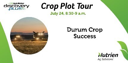 Join us tomorrow morning to learn how to get the most out of your durum crop <a href="/AIM20/">aimee sae</a> #CdnAg #WestCdnAg