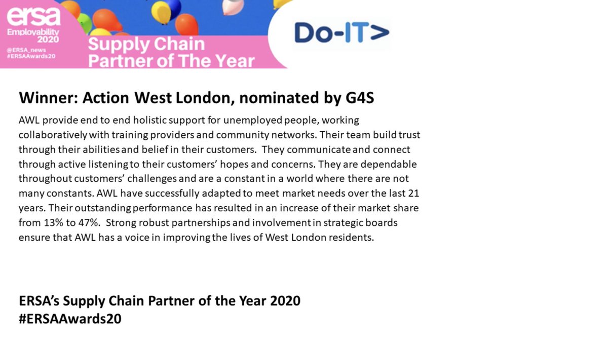 Kurshed2's tweet photo. What an amazing feeling to be recognised for the work we do @ActionWLondon @ersa_news @G4S it’s official #ERSAAwards20 #winners #charity https://t.co/cm4vJhurM1