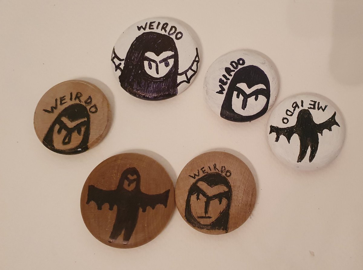 CamillaStacey's tweet photo. Been prototyping weirdo brooches today.  The first weirdos spawned about 2 years ago, inspired by an image in @forteantimes magazine.  Now they have a well documented life cycle and can be found as badges, soft sculpture, prints, drawings, artist books, mugs... https://t.co/ylmcLSF7CM