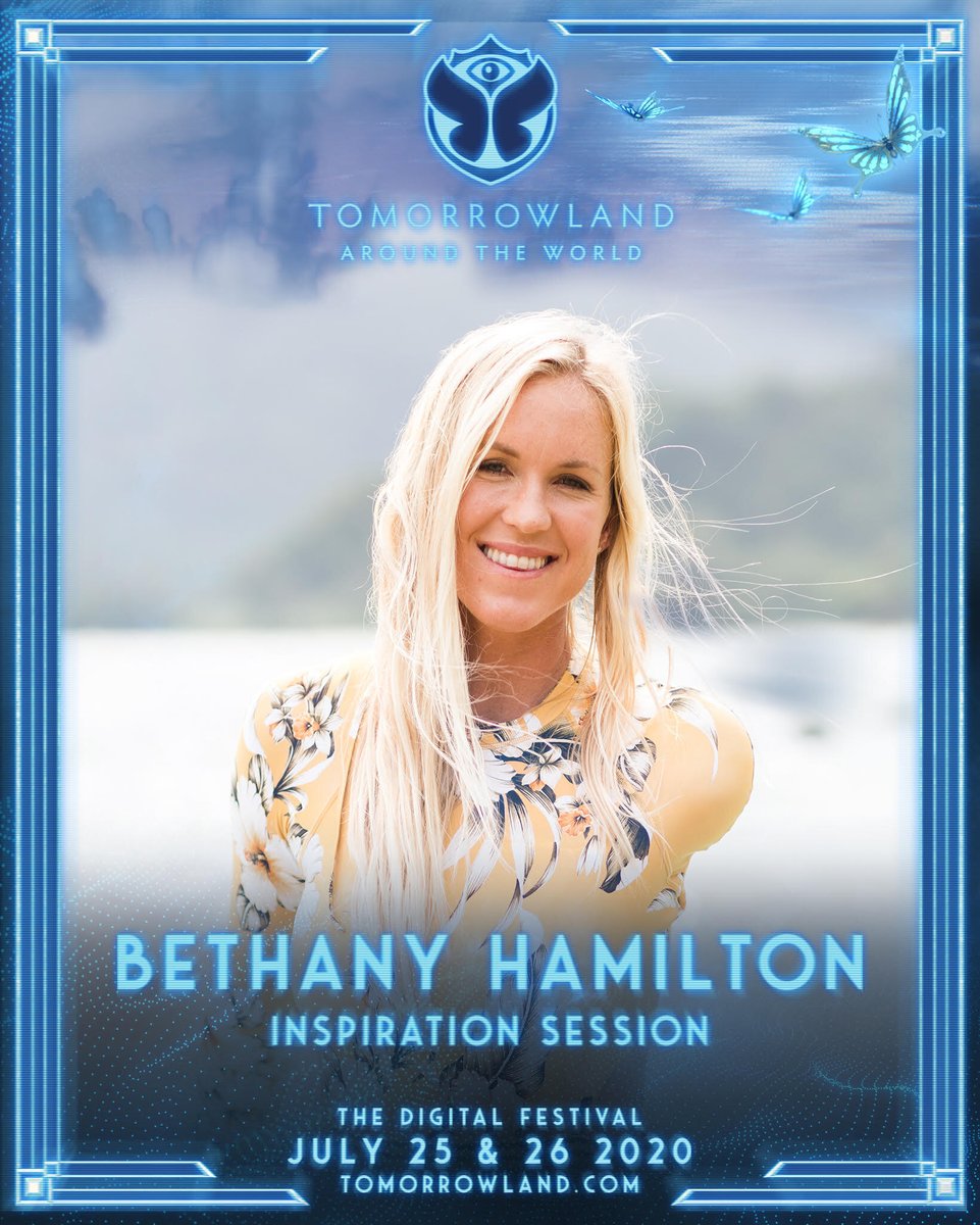 bethanyhamilton's tweet photo. Stoked to be joining in on the @tomorrowland Inspiration Sessions on July 25 & 26! I’m giving memberships to my #UnstoppableLife course to 25 lucky attendees. Hope to see you there! https://t.co/QTLOZoYAID https://t.co/begNtZueTF