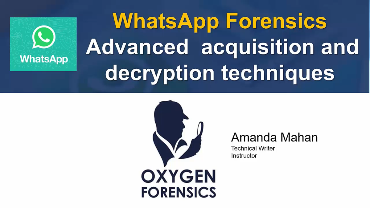oxygenforensic's tweet photo. Our #2020NCCC presentations are still up for those who attended the conference!
If you missed it, here's Amanda Mahan's talk on WhatsApp forensics https://t.co/IhEpuV4aEI https://t.co/ly07MwPSj3
