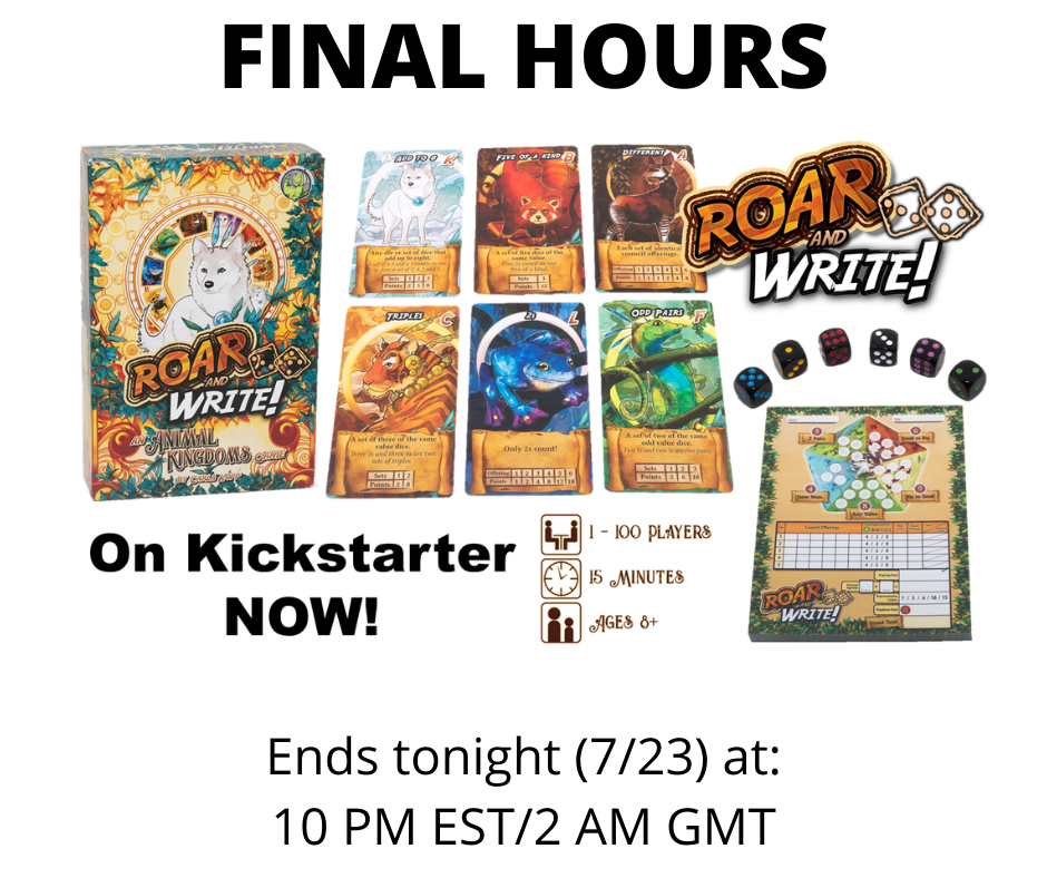 GalacticRaptor2's tweet photo. We're almost there! Roar and Write has been a fun adventure for us, and we're so excited that you've joined us on the ride! 

There's still a little time to push us to our final goals!

Back us on Kickstarter now - https://t.co/e78mTcde9S

#boardgames https://t.co/E8cudltgJE