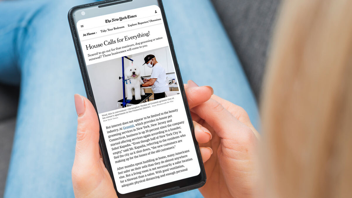 GroomitApp's tweet image. Exciting news, everyone 📢
We were featured in The NewYork Times!
Click on the link to read the full article, it's a must read!
nytimes.com/2020/07/23/sty…

#petgroomer#dogsofinstagram #dogsofnyc #catgroomer #petoftheday #doggroominglife #instadog #dogstagram #dogoftheday #petstagram