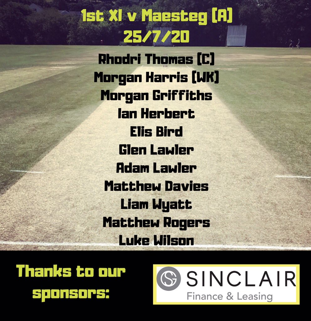 Our 1st XI make the short journey up the valley on Saturday to take on <a href="/MaestegCC/">Maesteg Cricket Club</a> 🤞🏼 for some sun!

#Celts 💥🏏

Here’s the team: