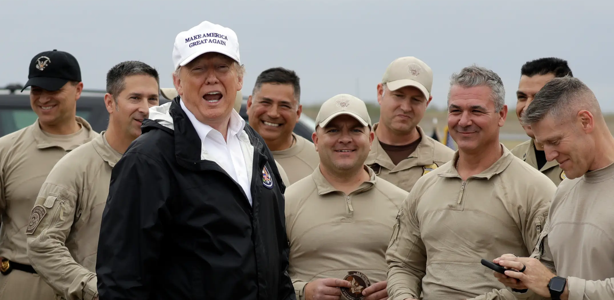 Throughout it all, Border Patrol agents continue to be Trump’s loyal brownshirt paramilitary. They were the only federal union to endorse Trump. Their endorsement, with the change of two words, would have fit perfectly in 1930’s Germany: