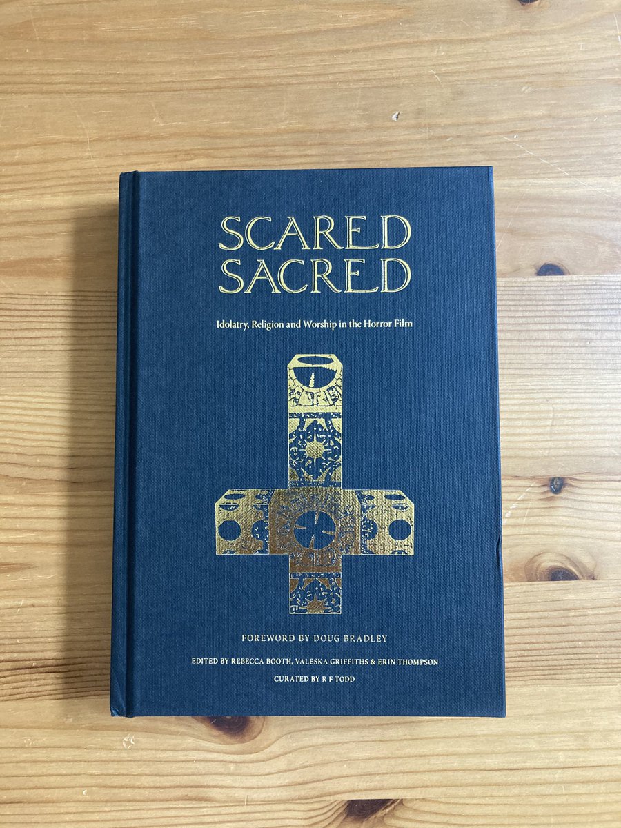 n6eil's tweet photo. My mom’s copy of Scared Sacred came in the mail yesterday; you can find my essay “Faith and Idolatry in the Abrahamic Religions: Security Through Symbols in Seytan (1974) and Jinn (2014)” in it! https://t.co/mpiWwaFDXZ