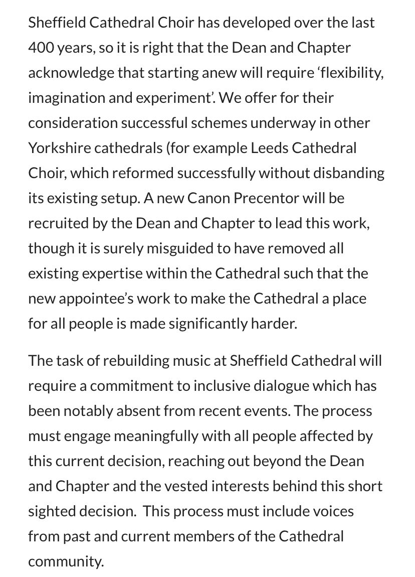 SaveShefChoir's tweet photo. Our statement, by former musicians of @sheffcath. https://t.co/YZ5zWCGlA4