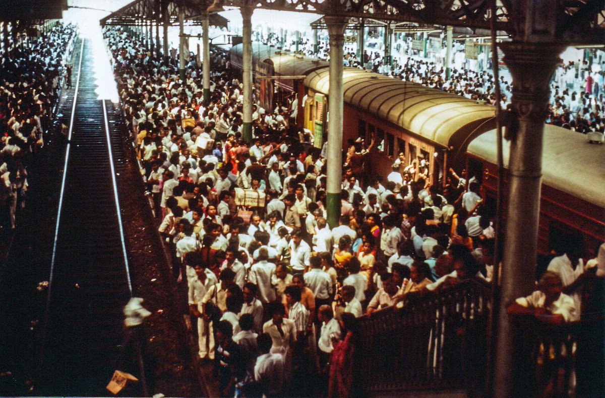 Train stations were seen packed with desperate Tamils seeking safety. Upwards of 500,000 Tamils fled the island, giving seed to a global Tamil diaspora.  #BlackJuly  #Tamil  #lka