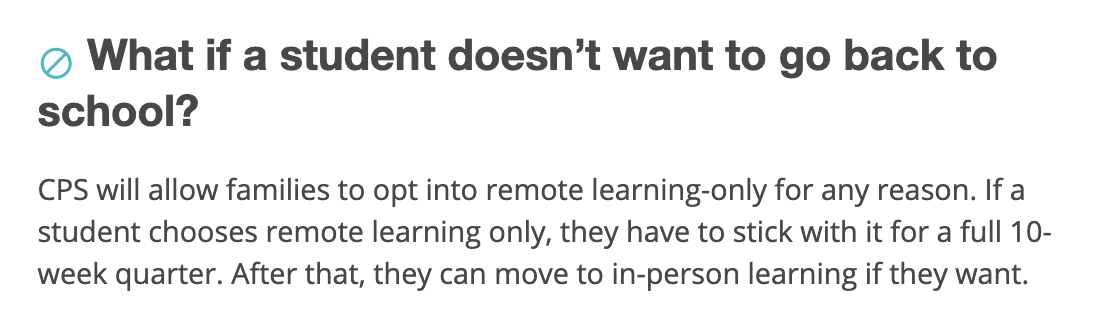 UPDATE: In Chicago Public Schools' new plan to reopen in the fall, students can opt for remote-learning only but then must stick to it for a full 10-week quarter.

See the latest updates to the plan &amp; how to give feedback w/this tool, developed with <a href="/WBEZ/">WBEZ</a>: bit.ly/2Con9cR