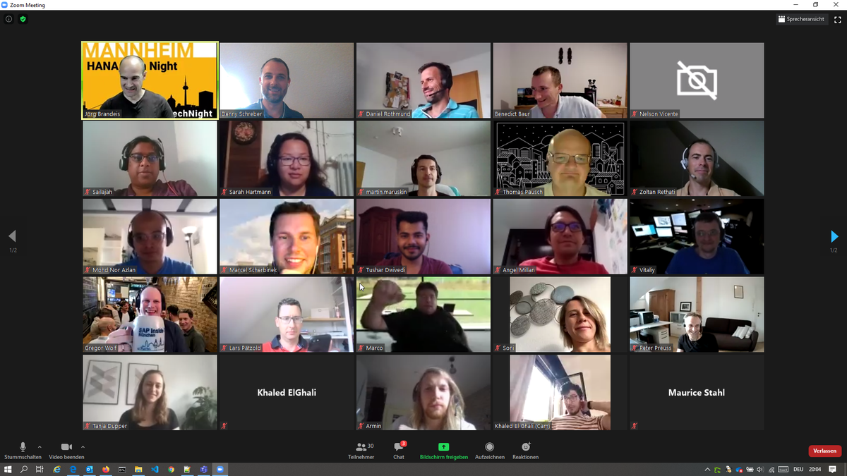 The virtual #HANATechNight is running with some interesting talks about #MachineLearning and #SAPHANACloud