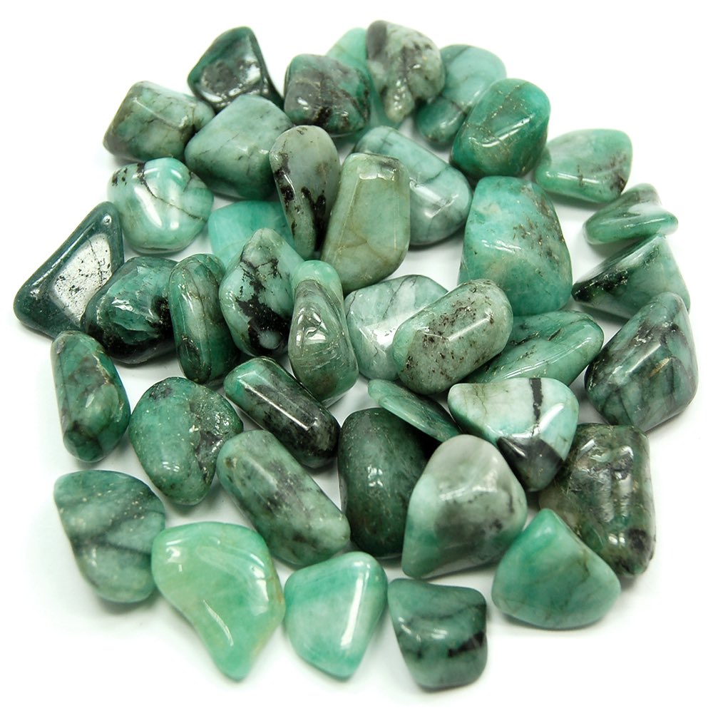 emerald - soft to deep green - associated w heart chakra - known as the “stone of successful love” and the “travelers protector stone”- aids in self-healing & being more compassionate - can help nurture love in relationships/friendships - helps knowing ones true desires