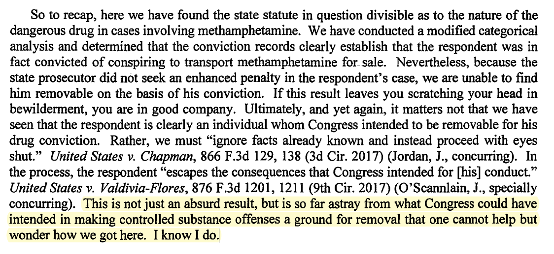 This is the last paragraph from that concurrence. This is a plea for results-driven adjudication.