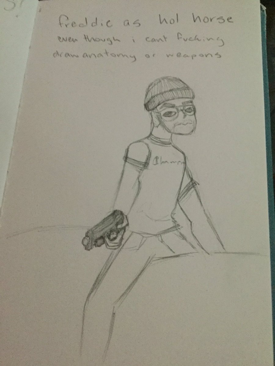 sugar_t33th's tweet photo. redrew freddie as hol horse from jojo >:) don’t mind the shit anatomy and stuff i’m still practicing 😔 @FreddieDredd https://t.co/A9KPedcQwG