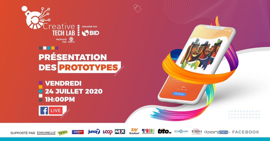 banjHT's tweet photo. VOUS ÊTES PRÊTS POUR DÉCOUVRIR LES PROTOTYPES CONCRETS CRÉÉS PAR DES HAITIENS POUR FAIRE AVANCER LA TECH ET L’ECONOMIE CREATIVE EN HAITI?!
Rendez-vous demain 24 juillet live à 1:00 PM pour la finale du #CreativeTechLab sur les pages de nos partenaires!
🎉🎉🎉🎉 https://t.co/2s9m9GfaXw
