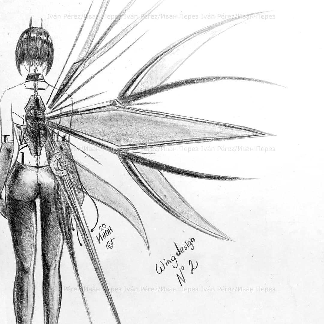 OdinvonAsgard's tweet photo. Two #sketches of cyber-wings for my #OC 😁. #Sketch #cyberwing #mangaart #gynoid #cybergirl #cyberpinup #pinup #pinups #pinupgirl #cutegirl #manga #pencils #originalcharacter #bobhaircut #artwork https://t.co/LfXuBUdD4z