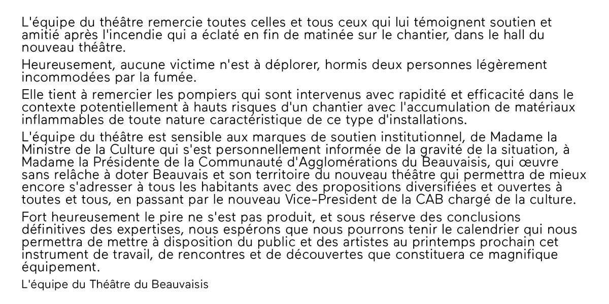 Theatrebeauvais's tweet photo. Communiqué du 23 juillet 2020
#theatredubeauvaisis
#scènenationale
#beauvais https://t.co/zESaOQENEd