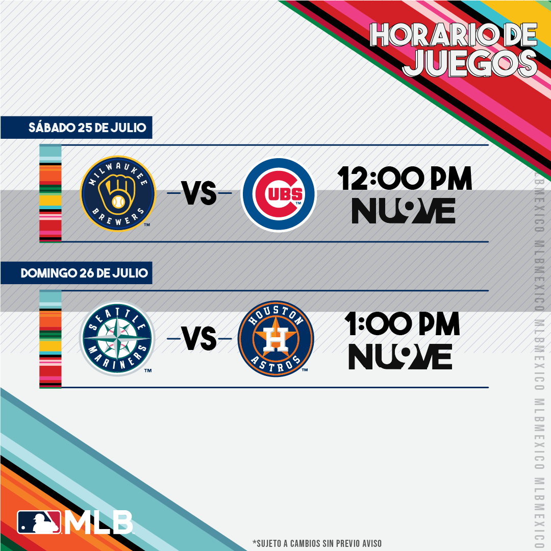 MLB_Mexico's tweet photo. Regresa el béisbol y regresa la emoción a tu 📺.
Estos son los juegos que podrás disfrutar este primer fin de semana de temporada regular.
#YoAmoElBeis https://t.co/EMXhuxJIZF