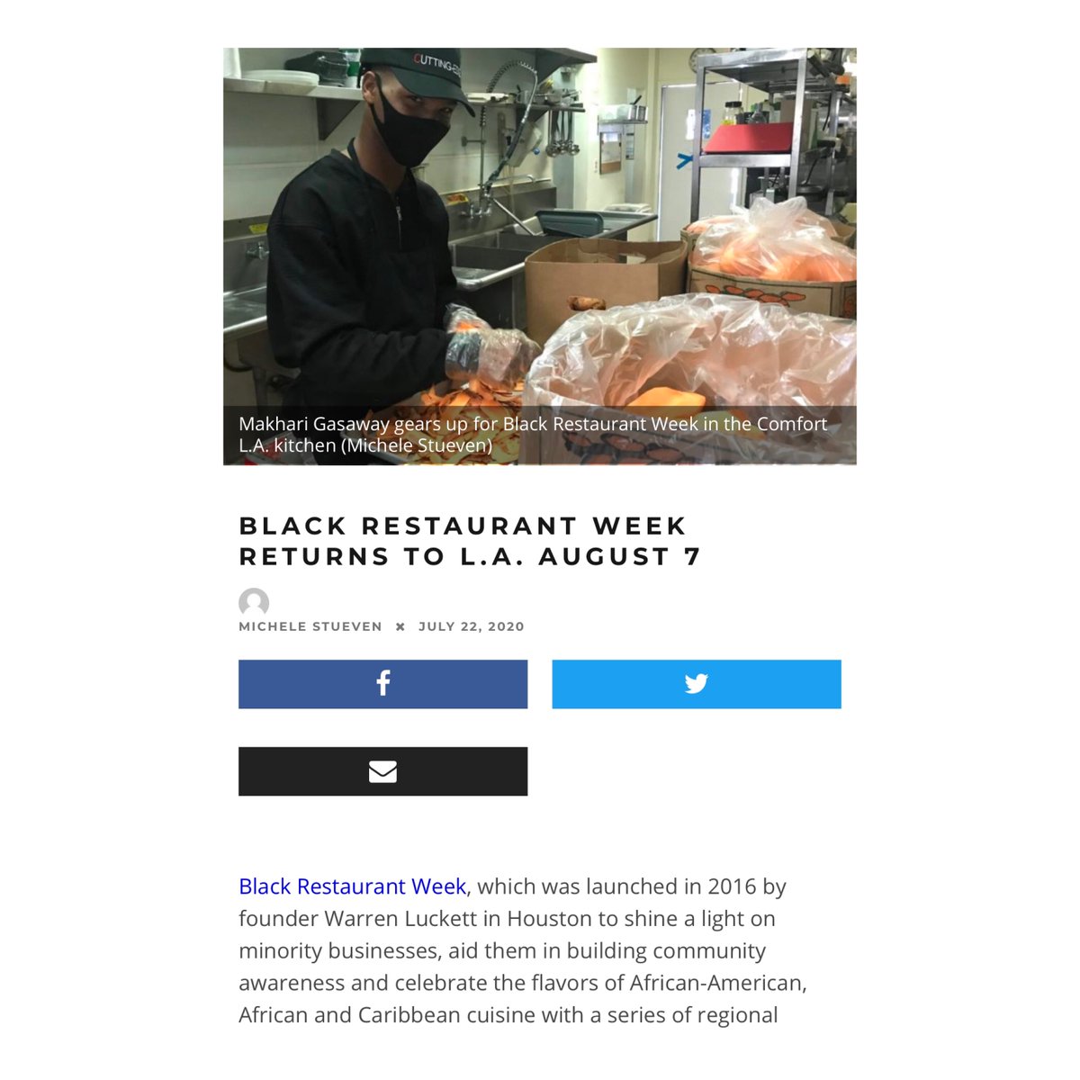 blkrestaurantwk's tweet photo. Thanks for the feature
@LAWeekly💚❤️🖤✊🏾
See you in #losangeles August 7 -August 16.
https://t.co/0geGRWst8h
#lafoodie #blackfoodie #buyblack #blackchefs #blackbartender #lavegans #blackfoodblogger #blackfood #eeeeat #westcoastblogger https://t.co/rDZ1AcOkQb