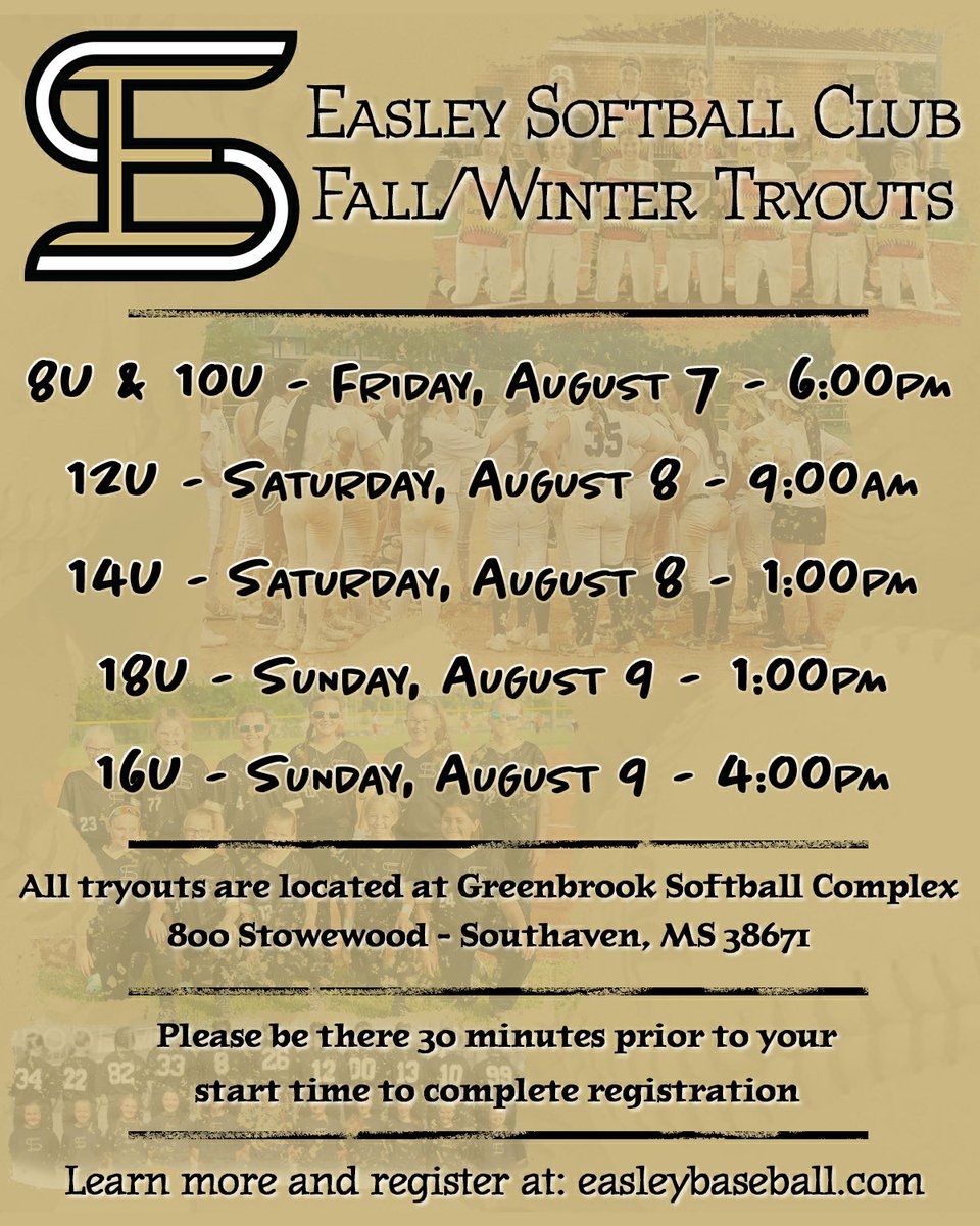 EasleySoftballC's tweet photo. ESC Tryouts!!! Big time things growing over here. #experienceESC #whowillrise https://t.co/SNYLGf7inq