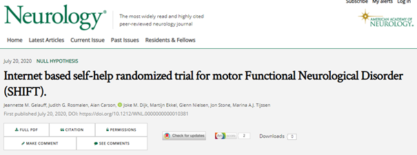 Our trial on the effect of an internet self-help and education website for functional neurological disorder (FND) has been published (in accepted manuscript) in @GreenJournal n.neurology.org/content/early/… 1/