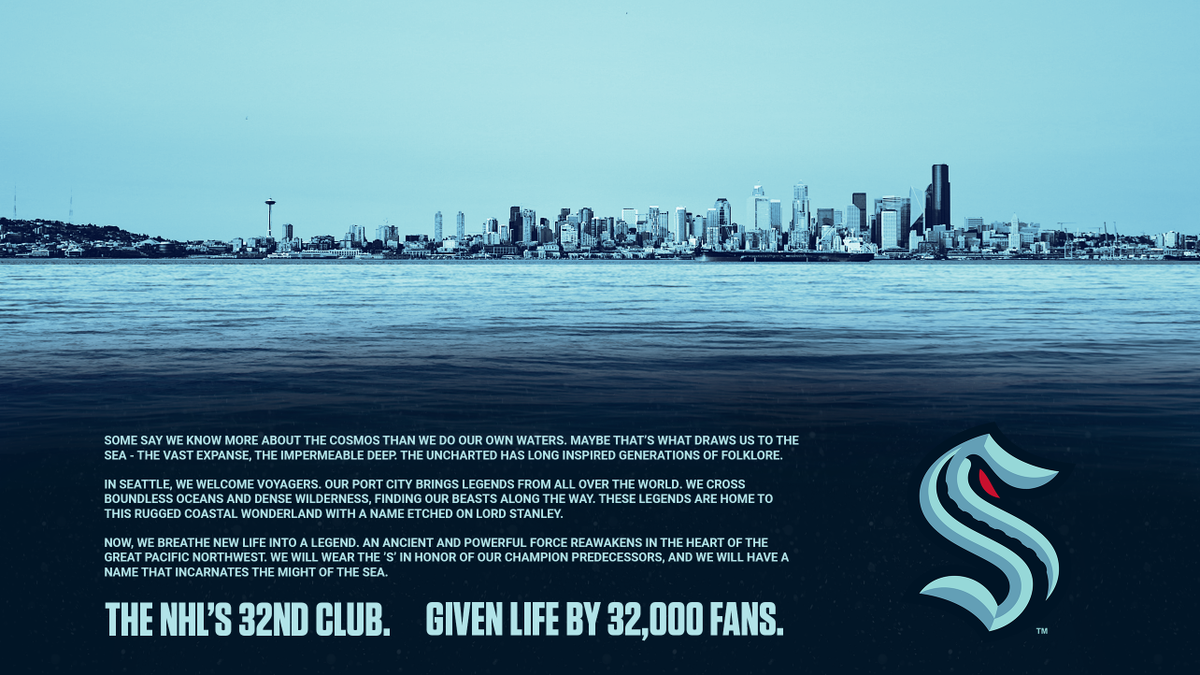 SeattleKraken's tweet photo. How did we get here? After 20 months of hard work, we're proud to share the story of how we became the Seattle Kraken.

Read more → https://t.co/dvr9Vj4eV1 https://t.co/cRt23Dtwlq