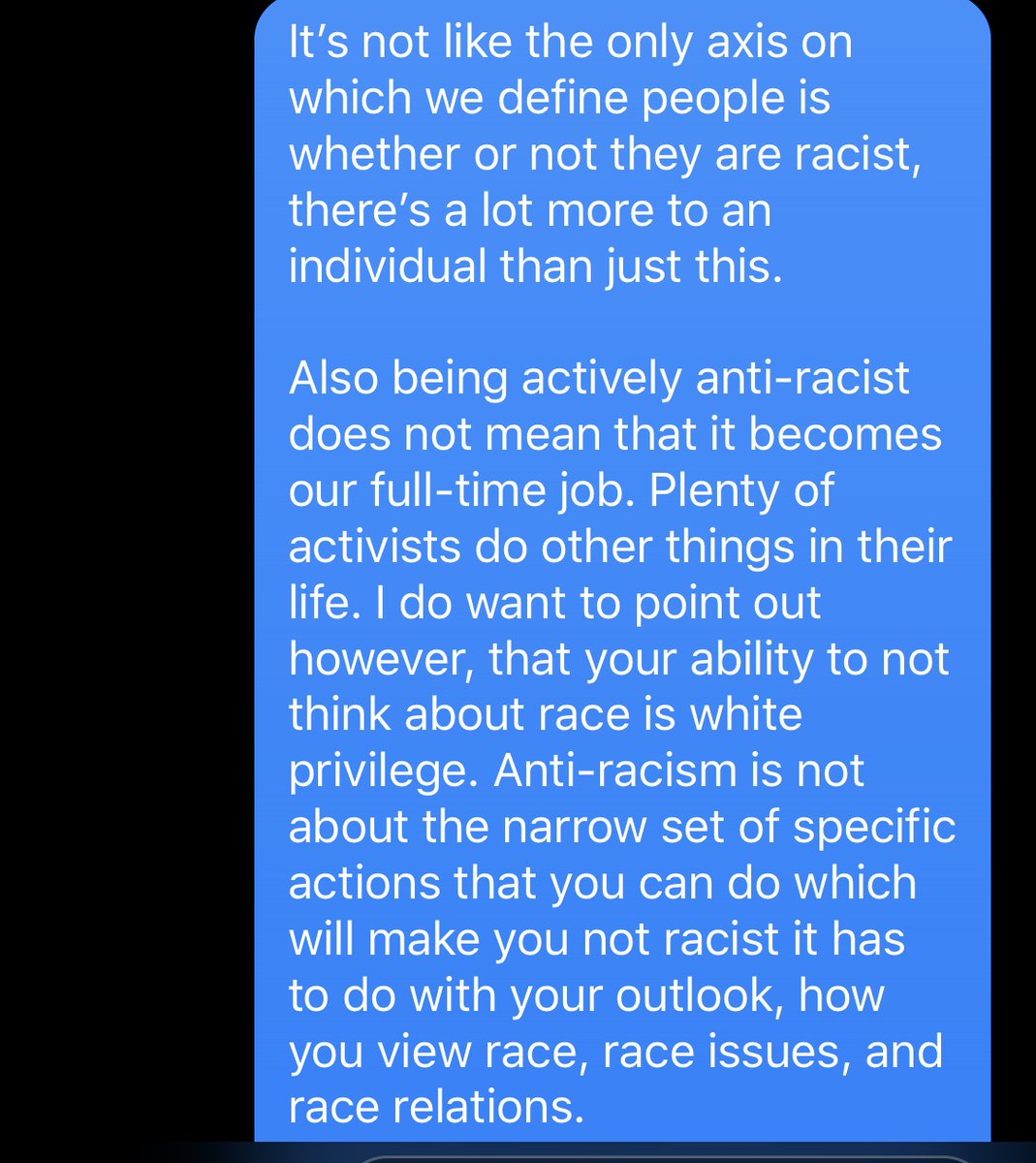 I've gone back and forth about sharing this conversation that I had with someone that I know from a ward at BYUUltimately I think it's important that we talk about racism so we can fight itI don't want this to just hate on this person, so lets actually make this a conversation