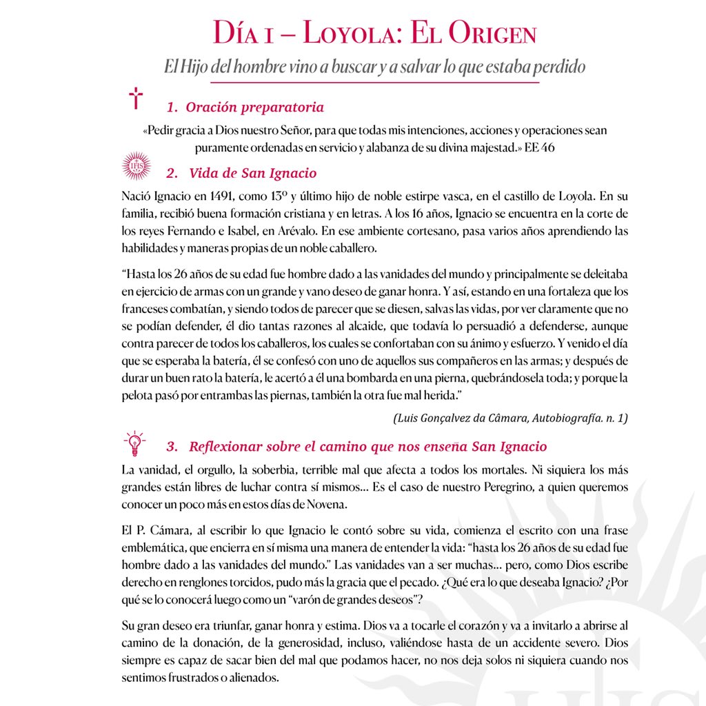uasialac's tweet photo. Apreciados amigos, los invitamos a la realización de la Novena en honor a San Ignacio de Loyola, del jueves 23 al viernes 31 de julio a las 19:30 Ecuador 🇪🇨 (GMT-05:00). Enlace para ingresar: https://t.co/717Lp2G208 #NovenaSanIgnacio #togetherAMDG https://t.co/09yuUNRe6T