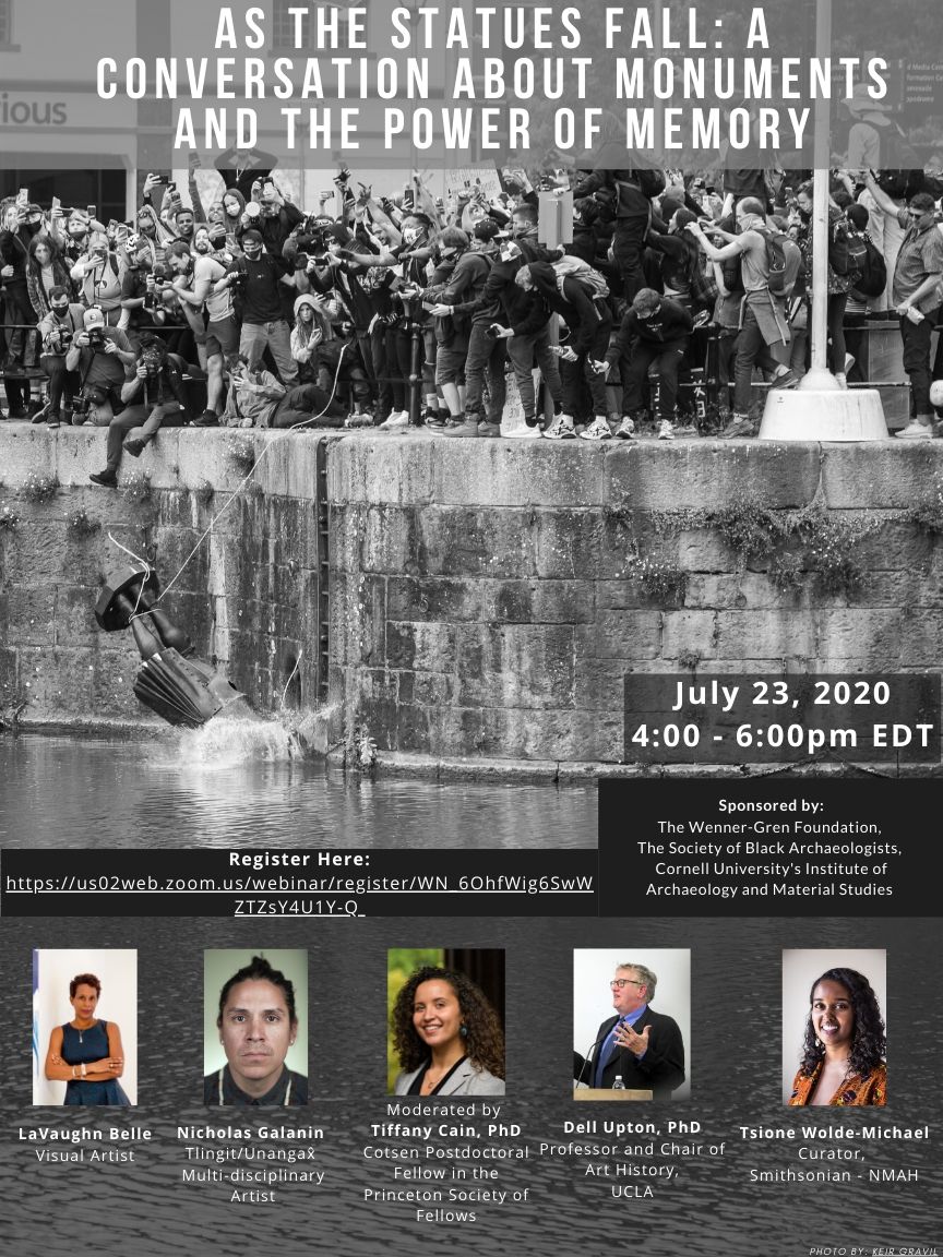 THREAD: As the Statues Fall: A Conversation about Monuments and the Power of MemoryFeaturing:  @lavaughnbelle,  @silverjackson, Dell Upton, and Tsione Wolde-MichaelModerated by:  @tichecain Sponsored by:  @SAPIENS_org,  @SbaArch,  @CIAMS_CornellLivetweeting by:  @lauraheathstout